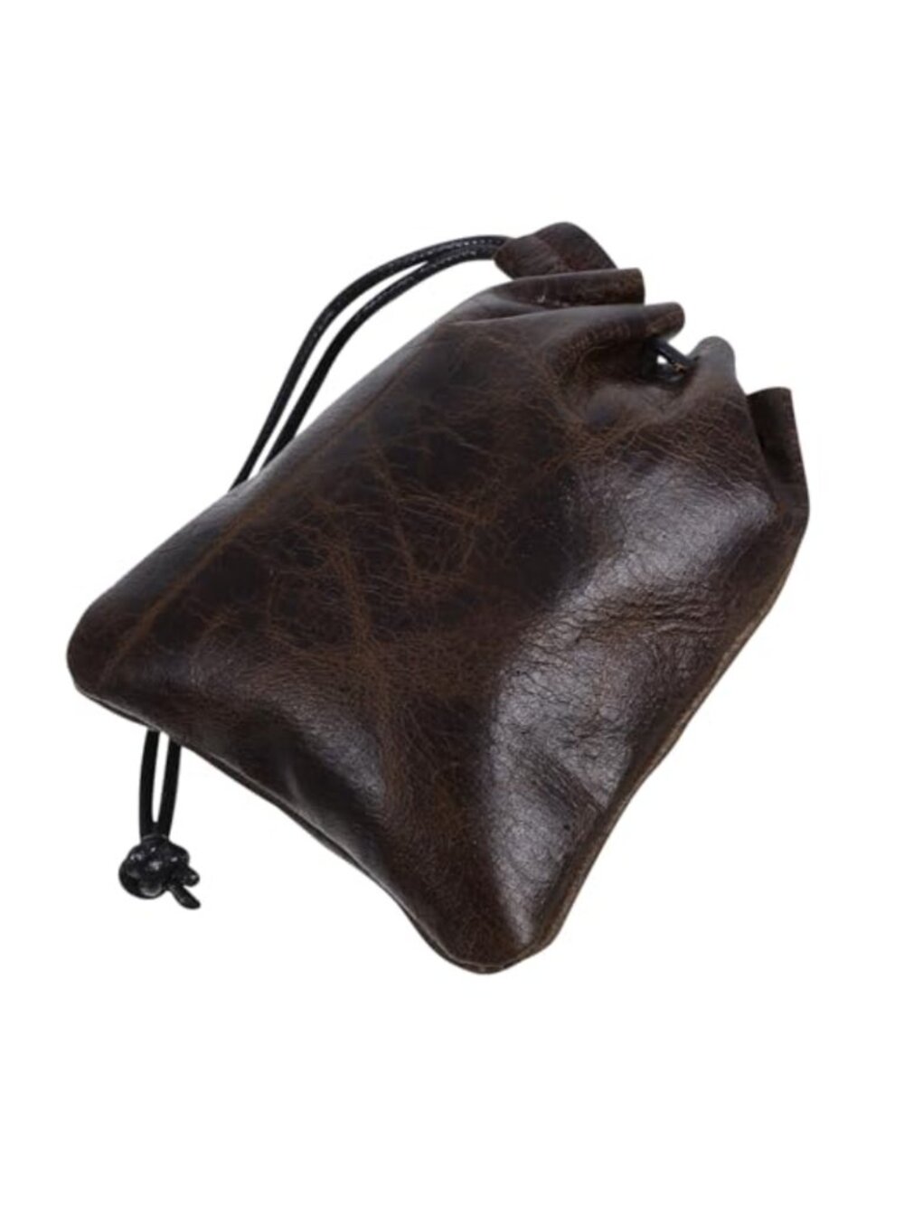 Genuine Leather Drawstring Pouch Coin Purse Jewelry Organizer Travel